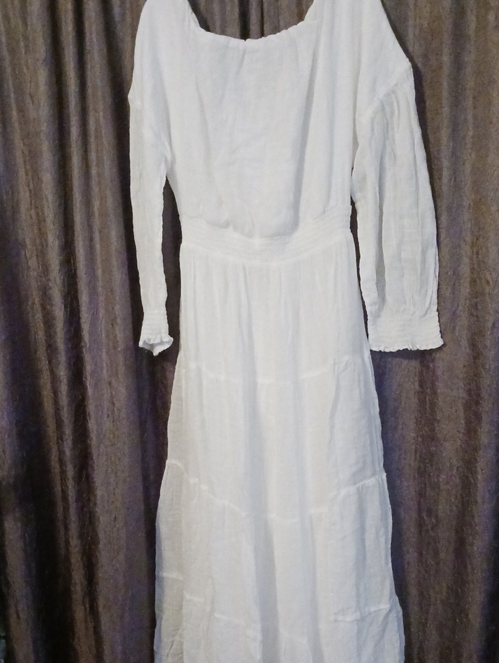 Boho White Button-Front Maxi Dress - Picture 3 of 3